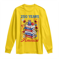 250 Years Of America American Teacher Graphic Long Sleeve Shirt Patriotic Educator Gift