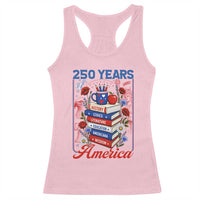 250 Years Of America American Teacher Graphic Racerback Tank Top Patriotic Educator Gift