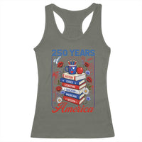 250 Years Of America American Teacher Graphic Racerback Tank Top Patriotic Educator Gift