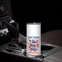 250 Years Of America American Teacher Graphic Skinny Tumbler Patriotic Educator Gift