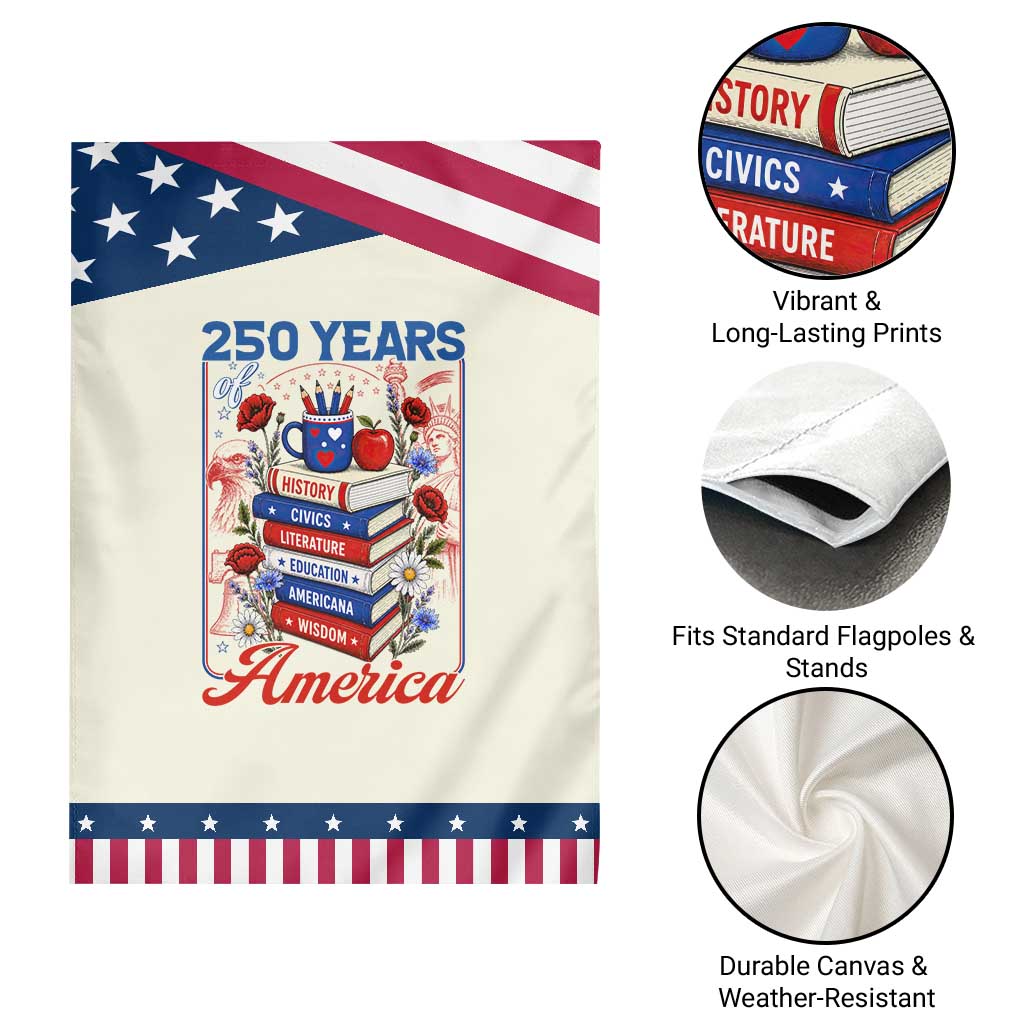 250 Years Of America American Teacher Graphic Patriotic Garden Flag Educator Gift