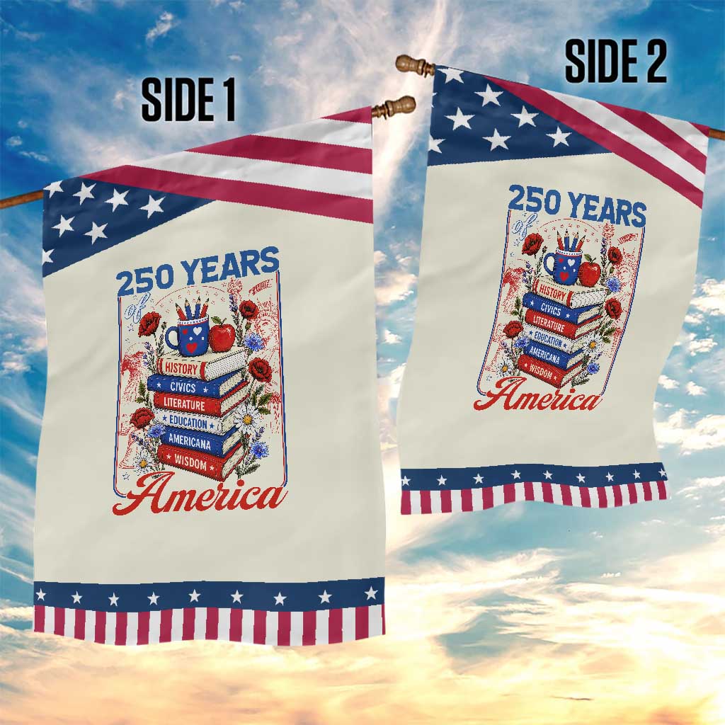250 Years Of America American Teacher Graphic Patriotic Garden Flag Educator Gift