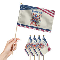 250 Years Of America American Teacher Graphic Patriotic Handheld Flag Educator Gift