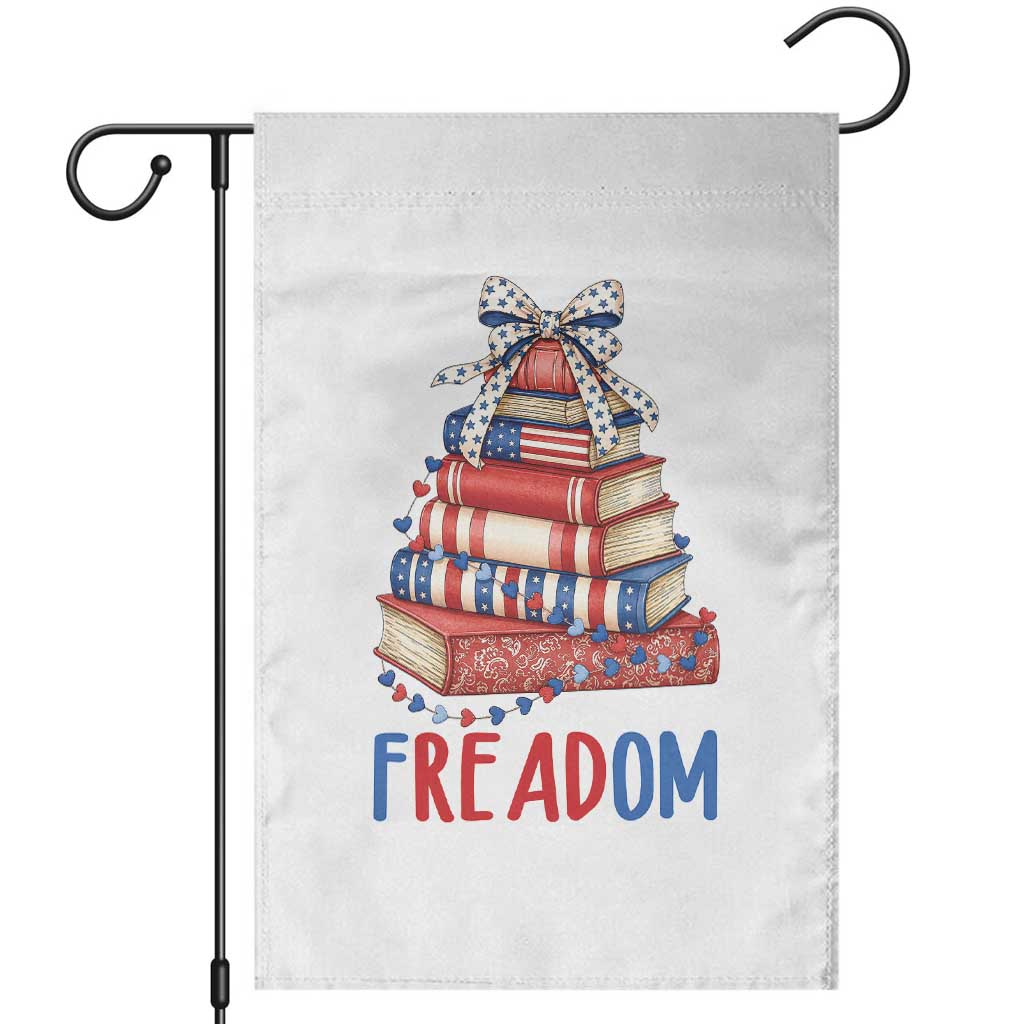 Funny Patriotic Book Lover Gift Garden Flag Freadom