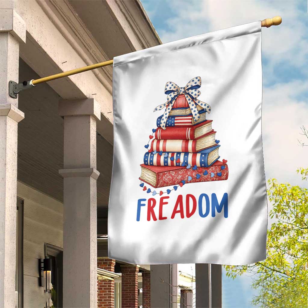 Funny Patriotic Book Lover Gift Garden Flag Freadom