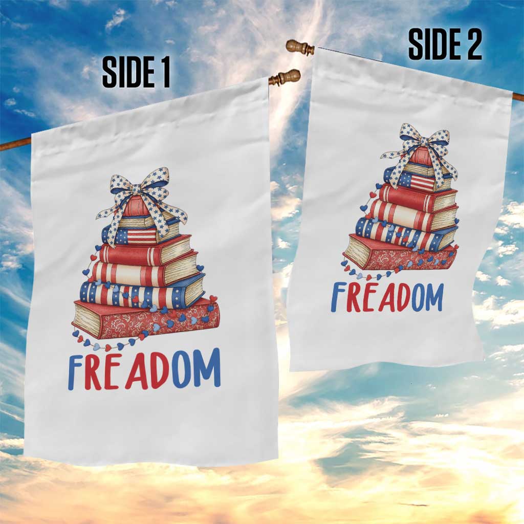 Funny Patriotic Book Lover Gift Garden Flag Freadom