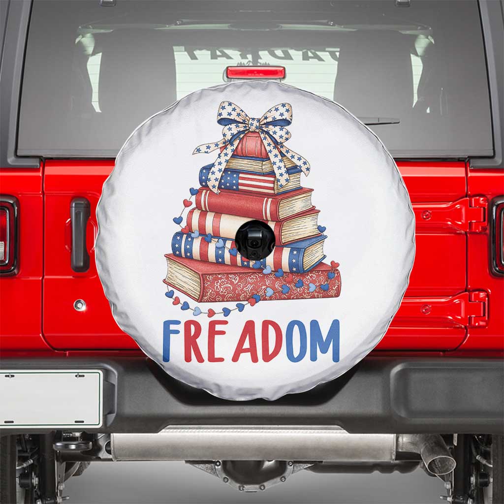 Funny Patriotic Book Lover Gift Spare Tire Cover Freadom