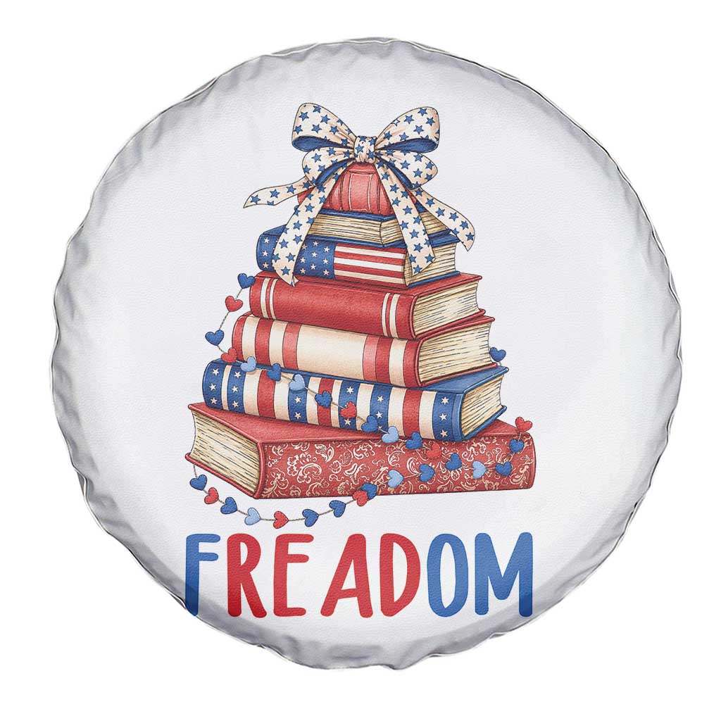 Funny Patriotic Book Lover Gift Spare Tire Cover Freadom