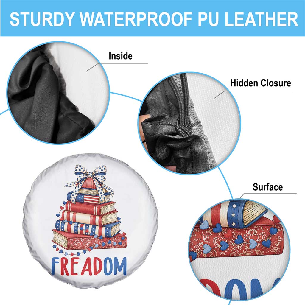Funny Patriotic Book Lover Gift Spare Tire Cover Freadom