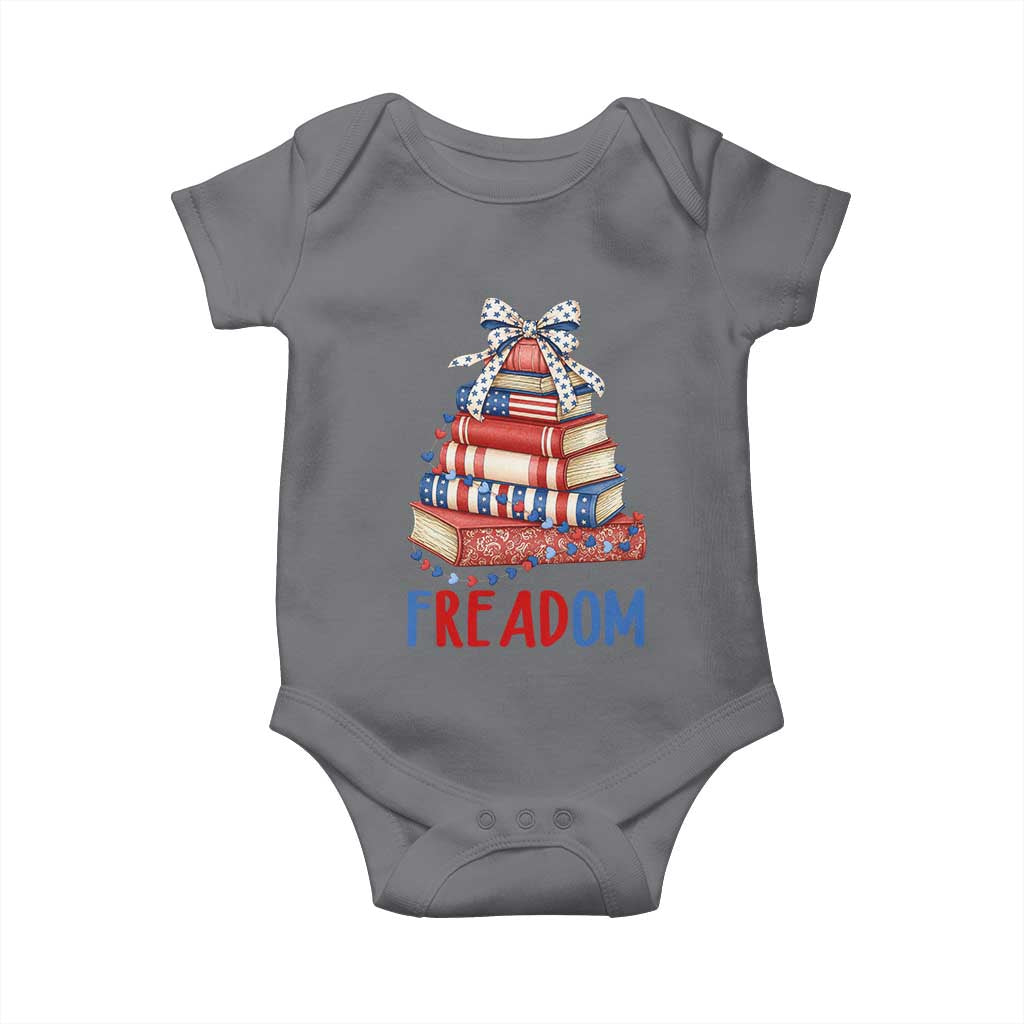 Funny Patriotic Book Lover Gift Baby Onesie Freadom
