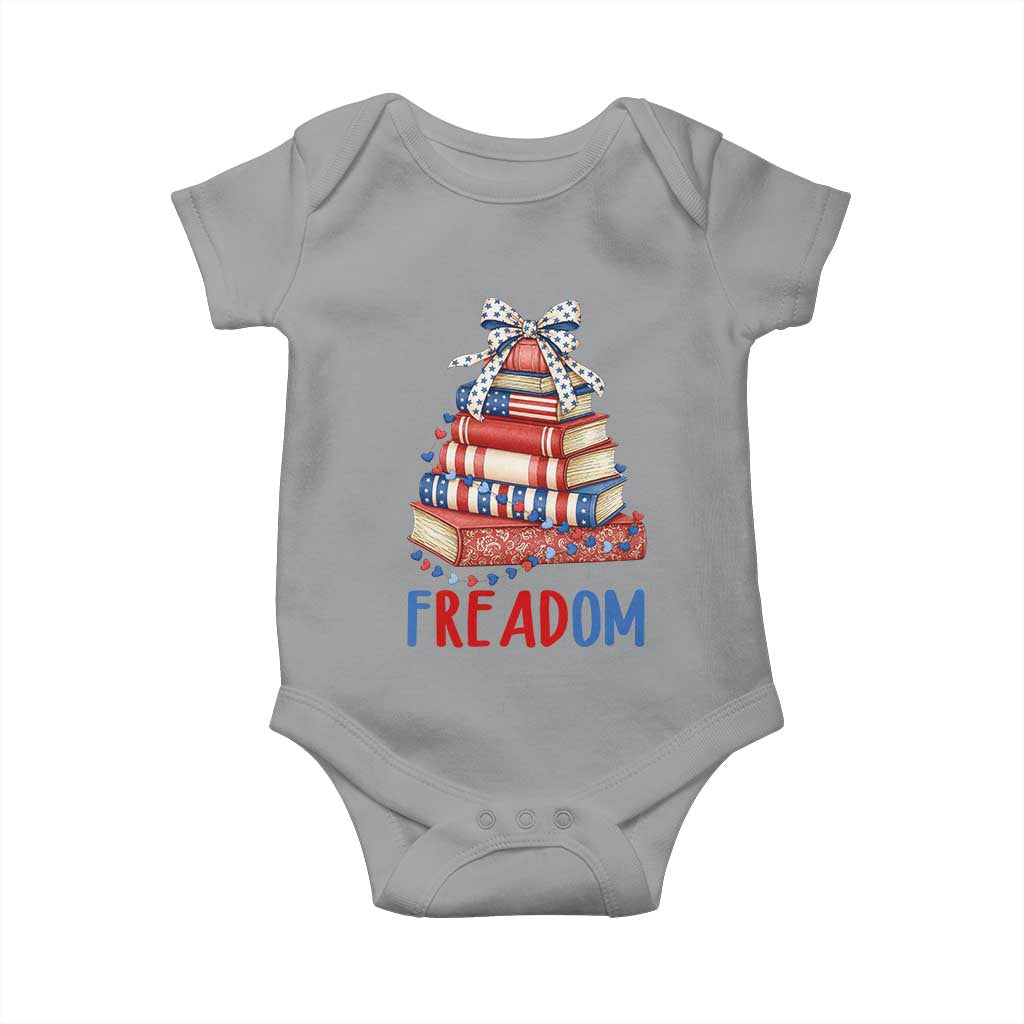 Funny Patriotic Book Lover Gift Baby Onesie Freadom