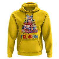 Funny Patriotic Book Lover Gift Hoodie Freadom