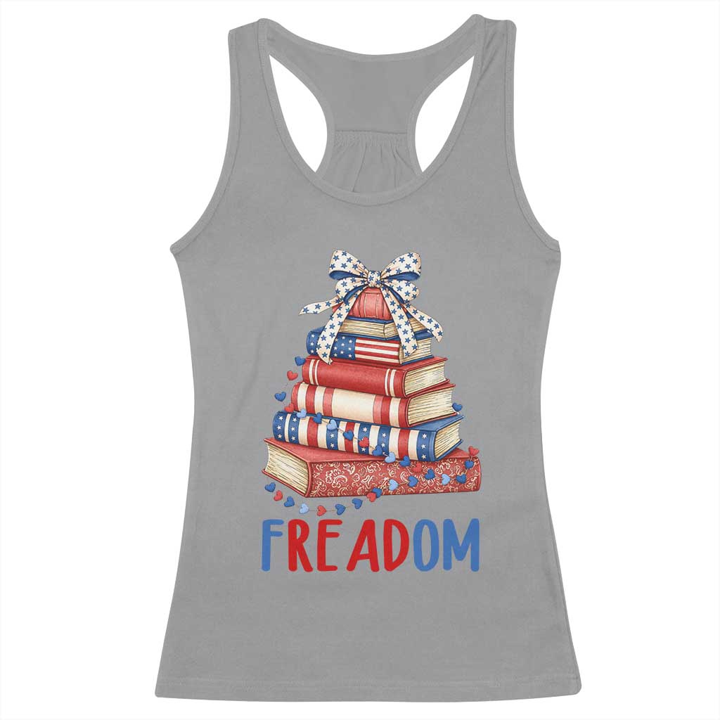 Funny Patriotic Book Lover Gift Racerback Tank Top Freadom