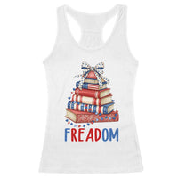 Funny Patriotic Book Lover Gift Racerback Tank Top Freadom