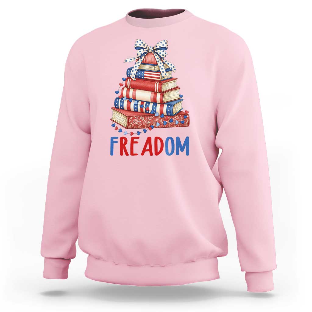 Funny Patriotic Book Lover Gift Sweatshirt Freadom