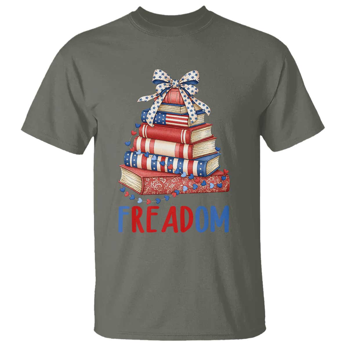 Funny Patriotic Book Lover Gift T Shirt Freadom