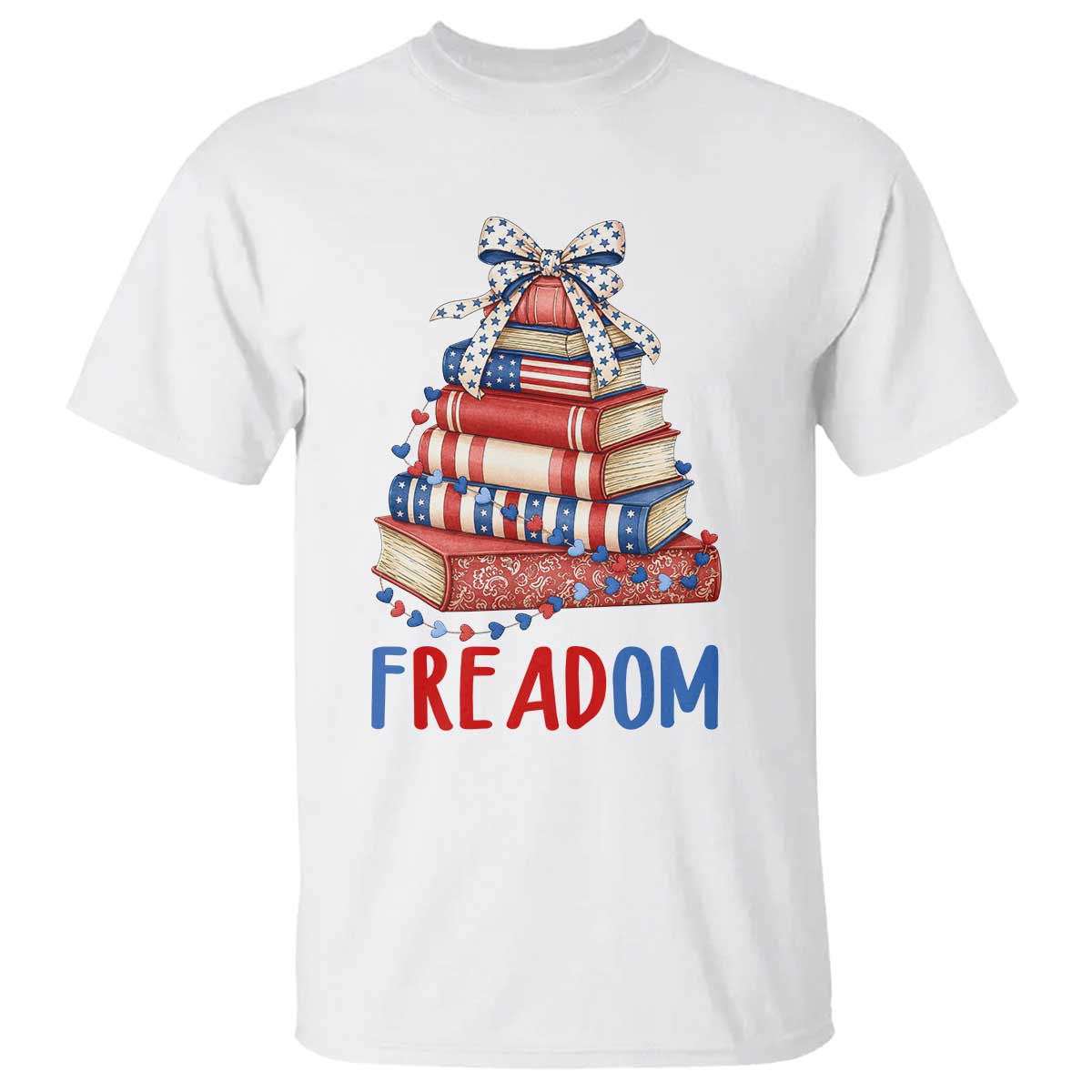 Funny Patriotic Book Lover Gift T Shirt Freadom