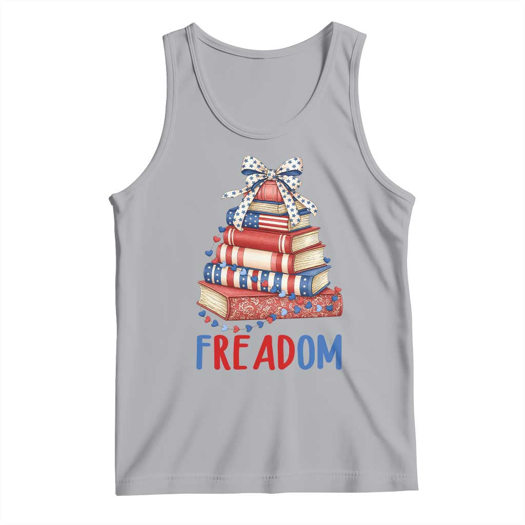 Funny Patriotic Book Lover Gift Tank Top Freadom