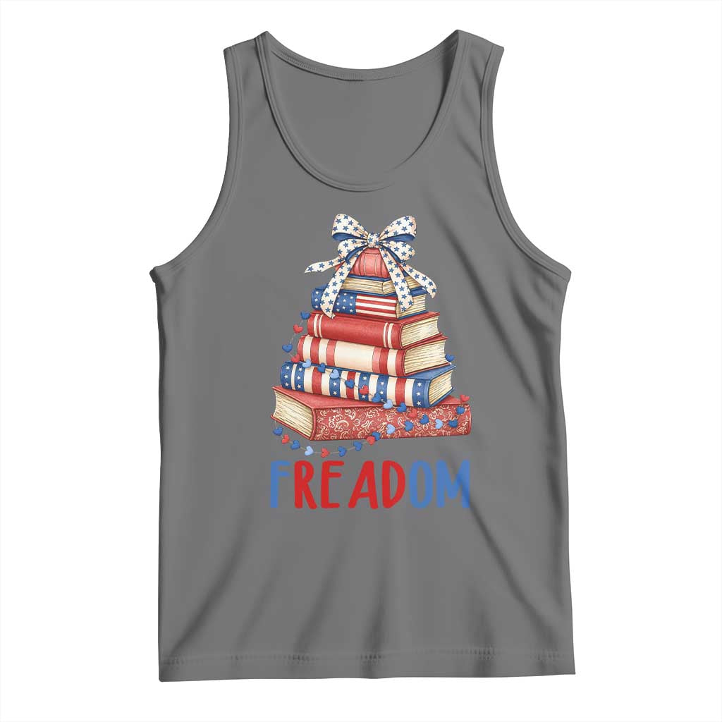 Funny Patriotic Book Lover Gift Tank Top Freadom