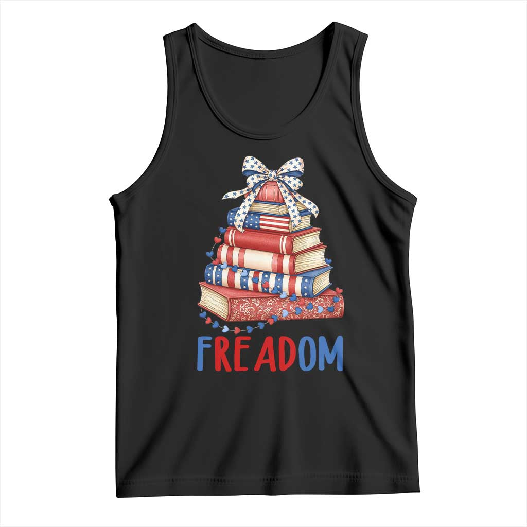 Funny Patriotic Book Lover Gift Tank Top Freadom