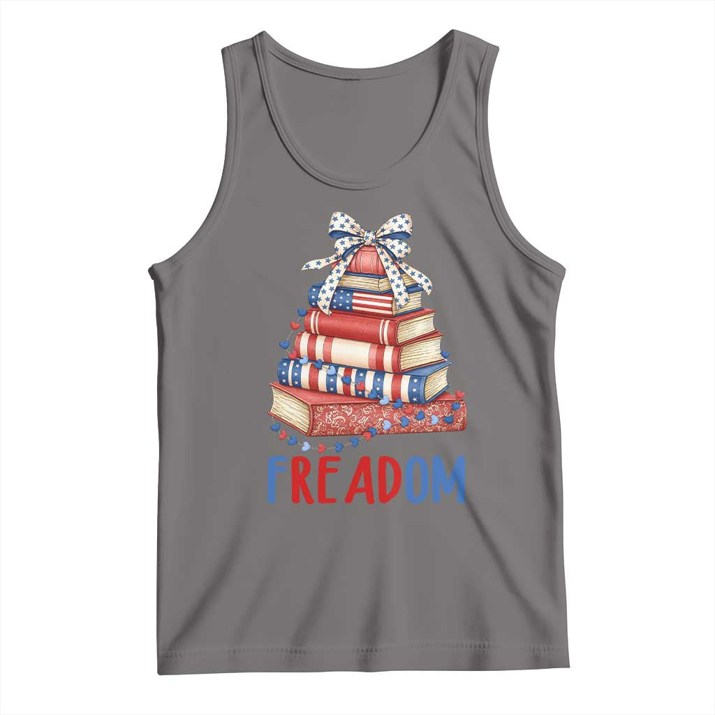 Funny Patriotic Book Lover Gift Tank Top Freadom