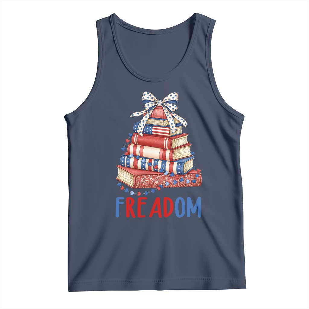 Funny Patriotic Book Lover Gift Tank Top Freadom