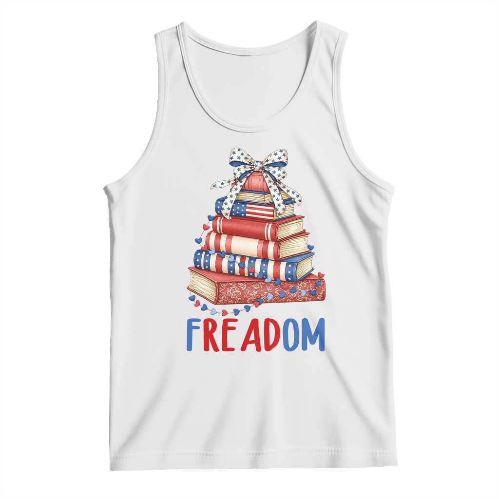 Funny Patriotic Book Lover Gift Tank Top Freadom