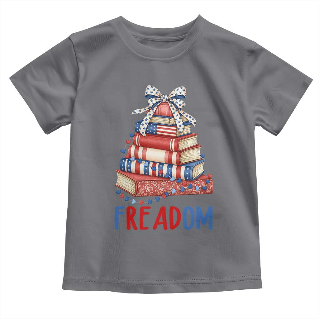 Funny Patriotic Book Lover Gift Toddler T Shirt Freadom