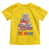 Funny Patriotic Book Lover Gift Toddler T Shirt Freadom