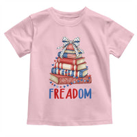 Funny Patriotic Book Lover Gift Toddler T Shirt Freadom