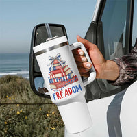 Funny Patriotic Book Lover Gift Tumbler With Handle Freadom