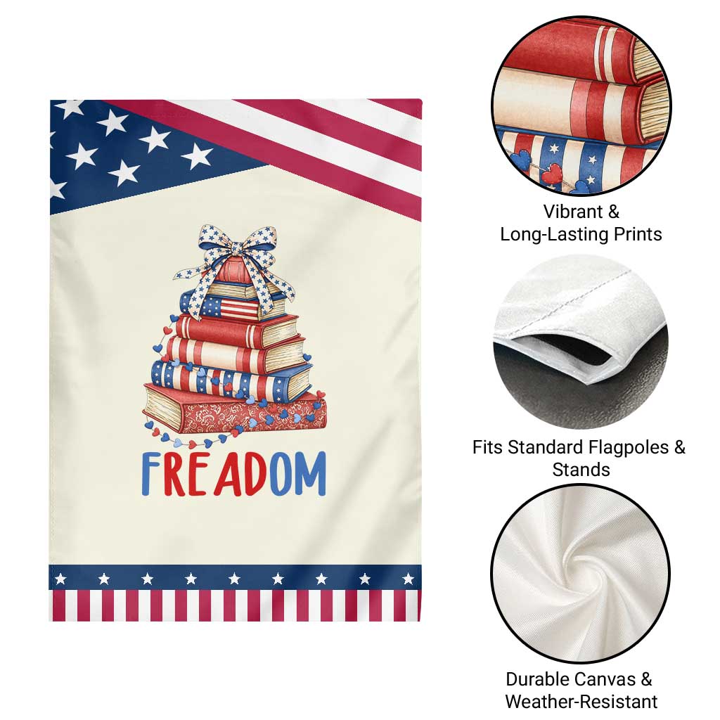 Funny Book Lover Gift Patriotic Garden Flag Freadom