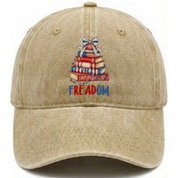 Funny Patriotic Book Lover Gift Washed Cotton Baseball Cap Freadom