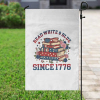 Funny Patriotic Book Lover Gift Garden Flag Read White Blue Since 1776