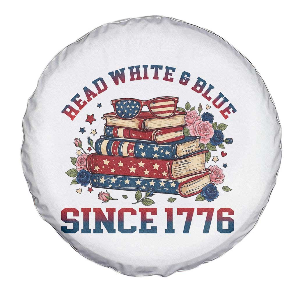 Funny Patriotic Book Lover Gift Spare Tire Cover Read White Blue Since 1776