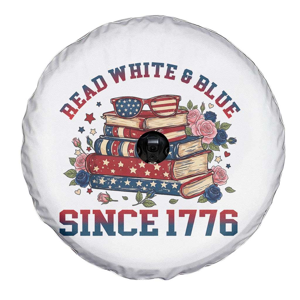 Funny Patriotic Book Lover Gift Spare Tire Cover Read White Blue Since 1776
