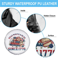 Funny Patriotic Book Lover Gift Spare Tire Cover Read White Blue Since 1776