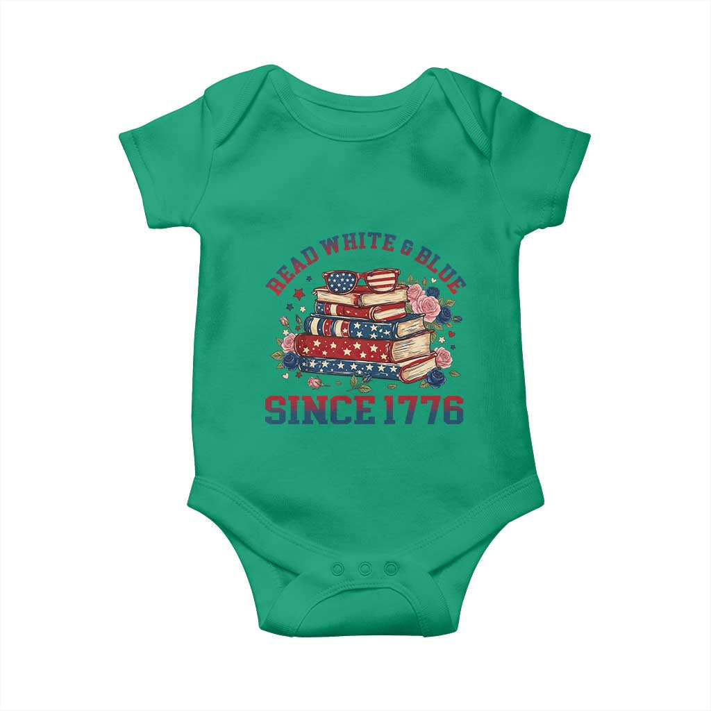 Funny Patriotic Book Lover Gift Baby Onesie Read White Blue Since 1776