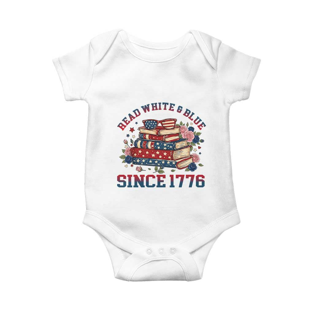 Funny Patriotic Book Lover Gift Baby Onesie Read White Blue Since 1776
