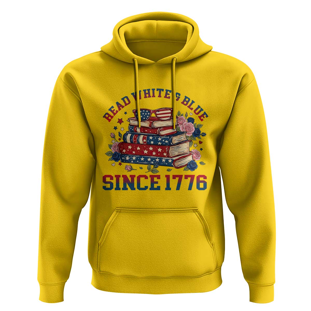 Funny Patriotic Book Lover Gift Hoodie Read White Blue Since 1776