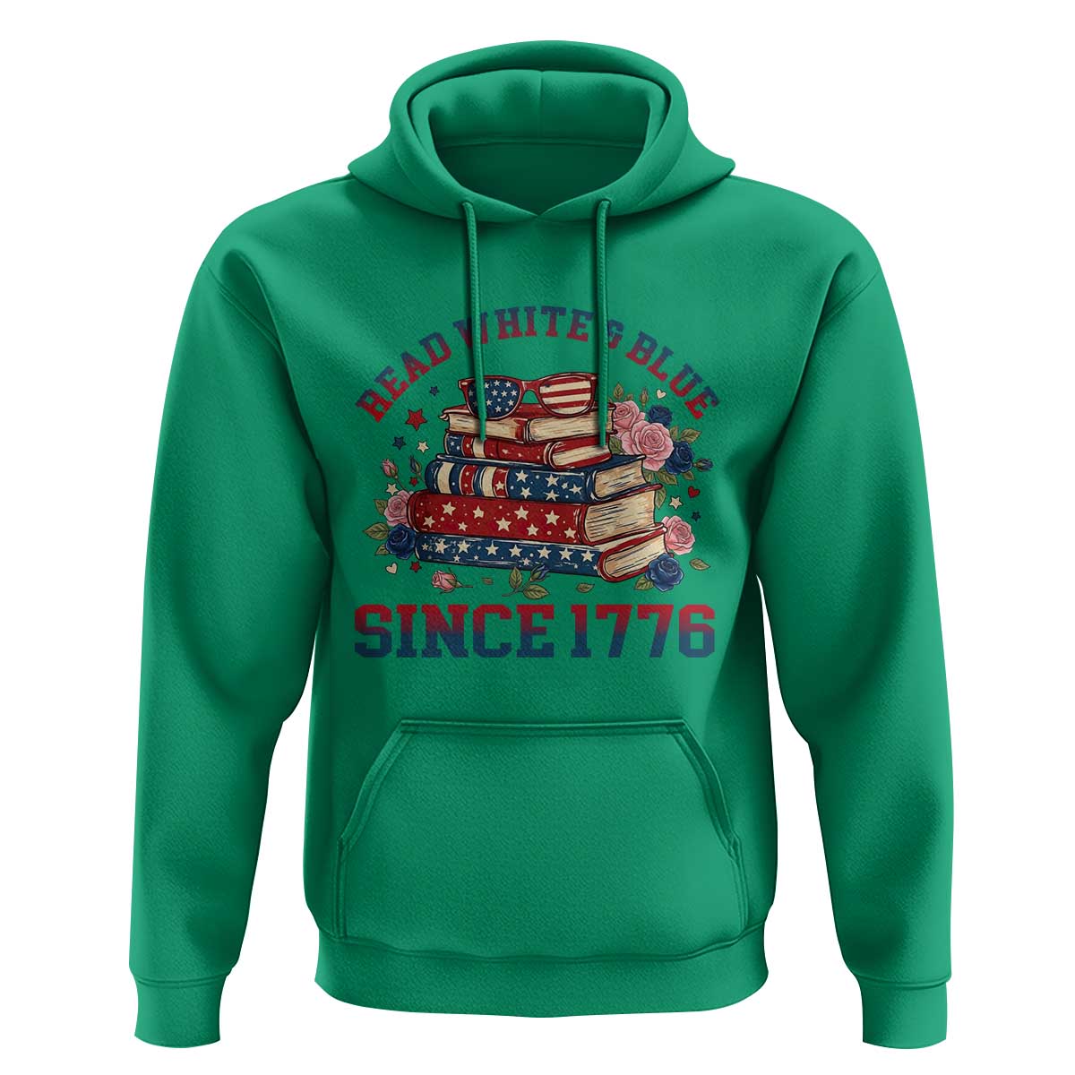 Funny Patriotic Book Lover Gift Hoodie Read White Blue Since 1776