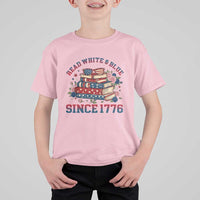 Funny Patriotic Book Lover Gift T Shirt For Kid Read White Blue Since 1776