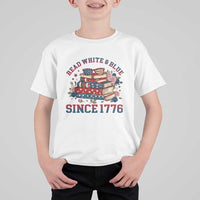 Funny Patriotic Book Lover Gift T Shirt For Kid Read White Blue Since 1776