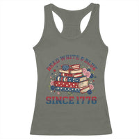 Funny Patriotic Book Lover Gift Racerback Tank Top Read White Blue Since 1776