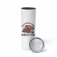 Funny Patriotic Book Lover Gift Skinny Tumbler Read White Blue Since 1776