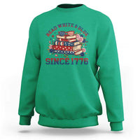 Funny Patriotic Book Lover Gift Sweatshirt Read White Blue Since 1776