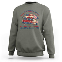 Funny Patriotic Book Lover Gift Sweatshirt Read White Blue Since 1776