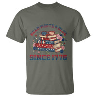 Funny Patriotic Book Lover Gift T Shirt Read White Blue Since 1776