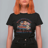 Funny Patriotic Book Lover Gift T Shirt For Women Read White Blue Since 1776