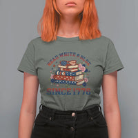 Funny Patriotic Book Lover Gift T Shirt For Women Read White Blue Since 1776